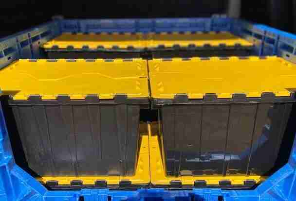 12 gal storage bins inside Trash and Stash storage crate