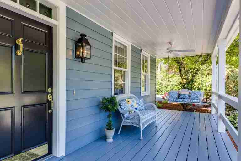 Nice front porched staged for home sale