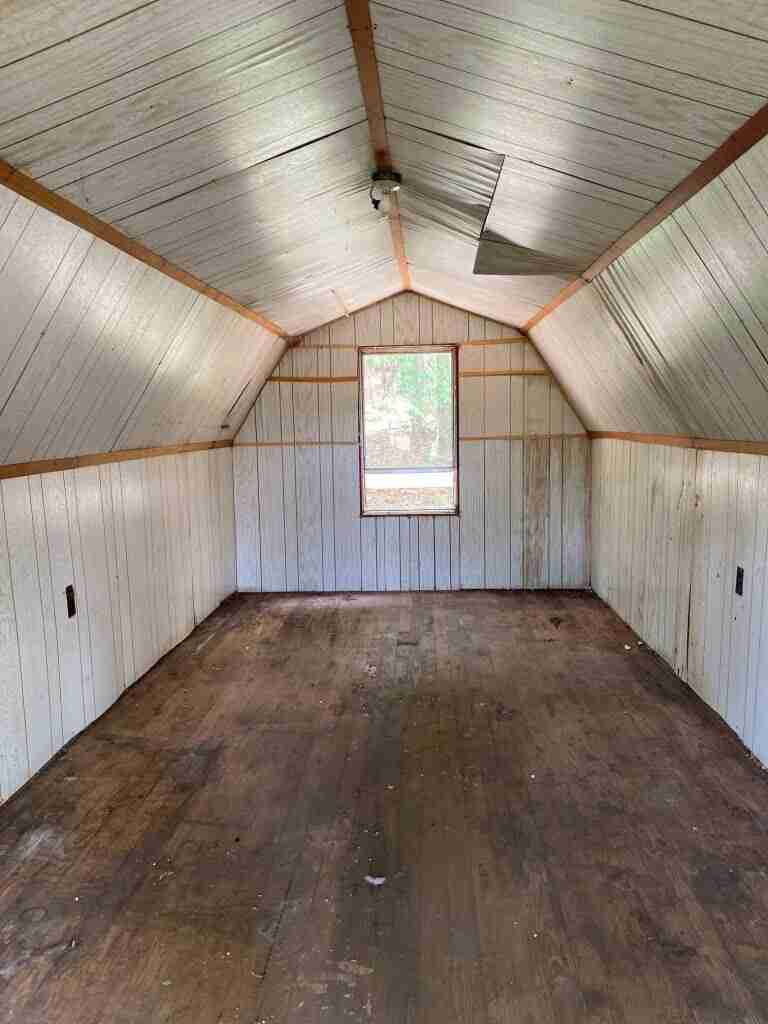 empty storage shed