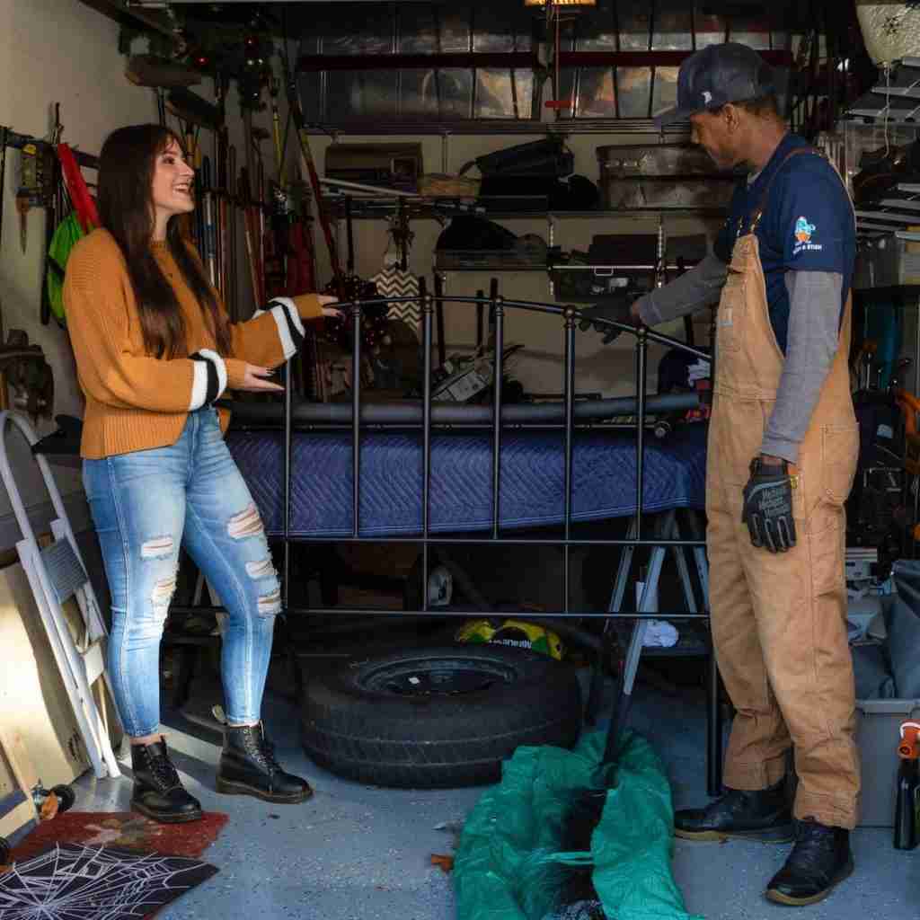 reviewing items to remove from the garage