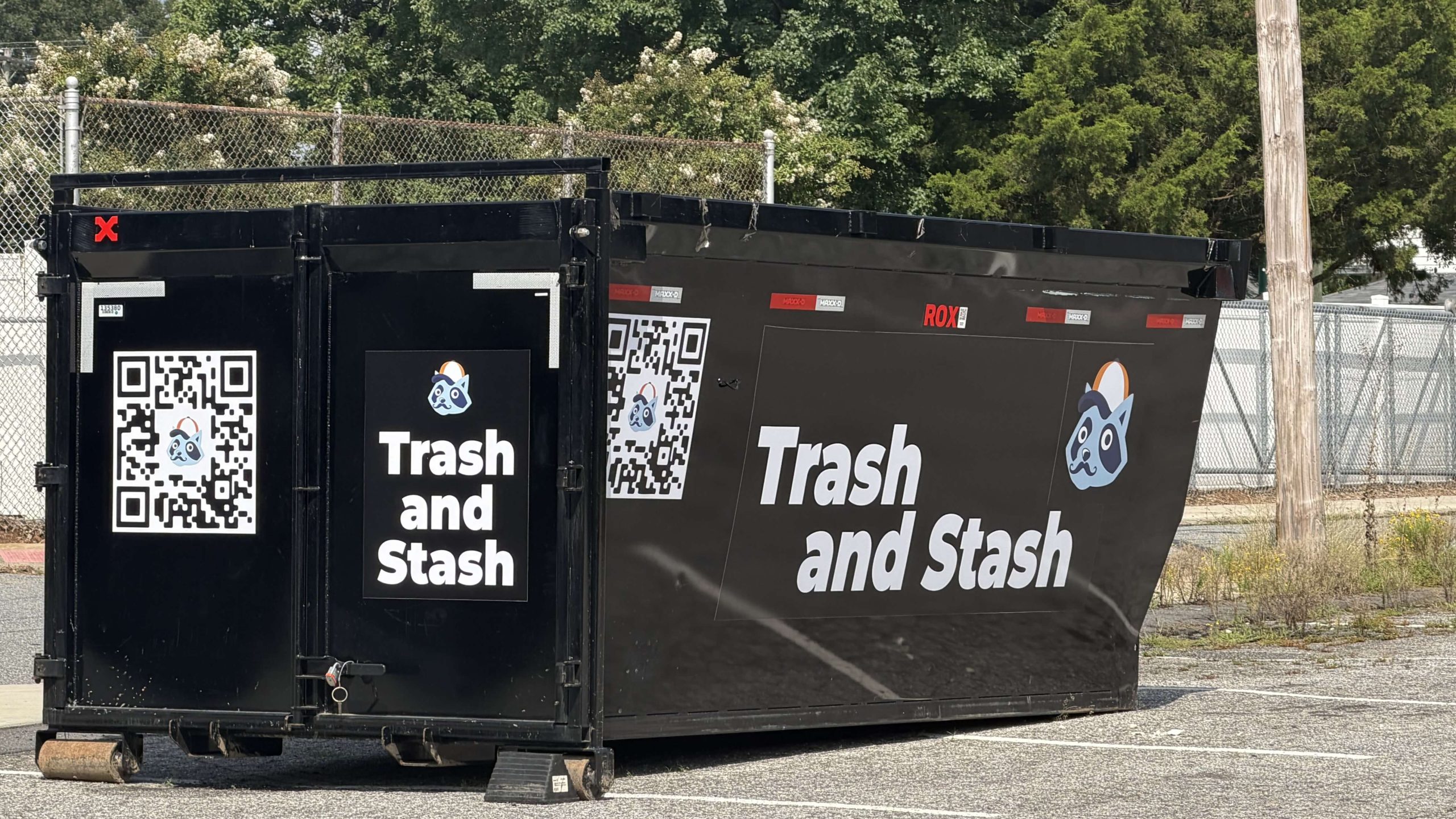 Trash & Stash 18-yard roll-off dumpster available for rental in Charlotte and Fort Mill
